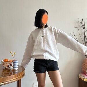 Embroidered Palm Tree White Crewneck - Size Medium